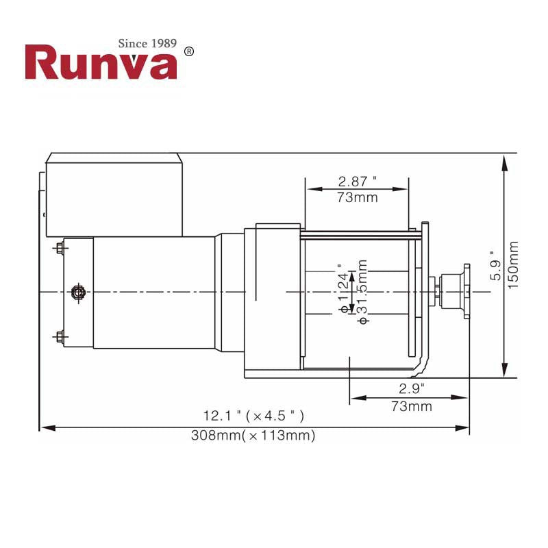 VERRICELLO ELETTRICO RUNVA 2000 lb - 900 kg - 12 V