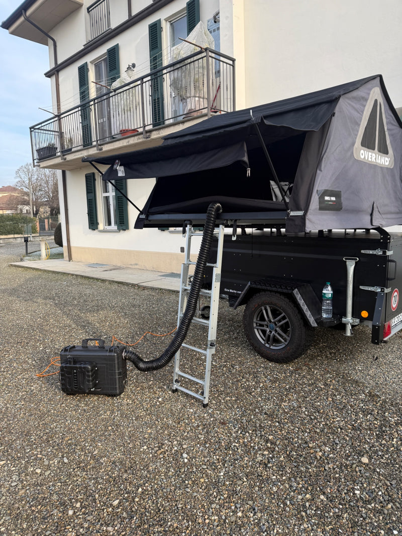 Riscaldatore diesel IP65 per tenda da tetto usato all’aperto con pioggia e umidita