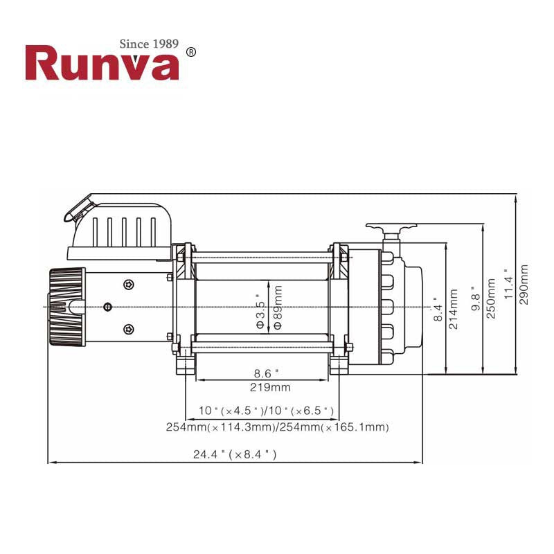VERRICELLO ELETTRICO RUNVA 17500 lb - 7938 kg - 12V CON COMANDO