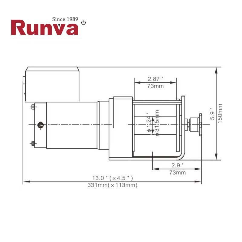 VERRICELLO ELETTRICO RUNVA 3000 lb - 1360 kg - 24V C/MAND CS