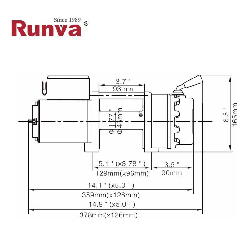 VERRICELLO ELETTRICO RUNVA 4500 lb - 2041 kg - 24V