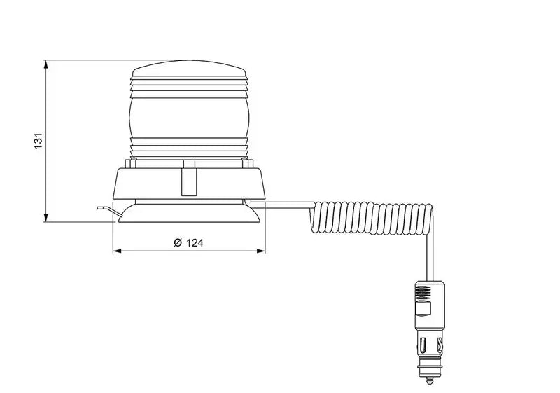 Vignal Group-Lampeggiante a LED ambra 12/24v montaggio magnetico, doppio flash