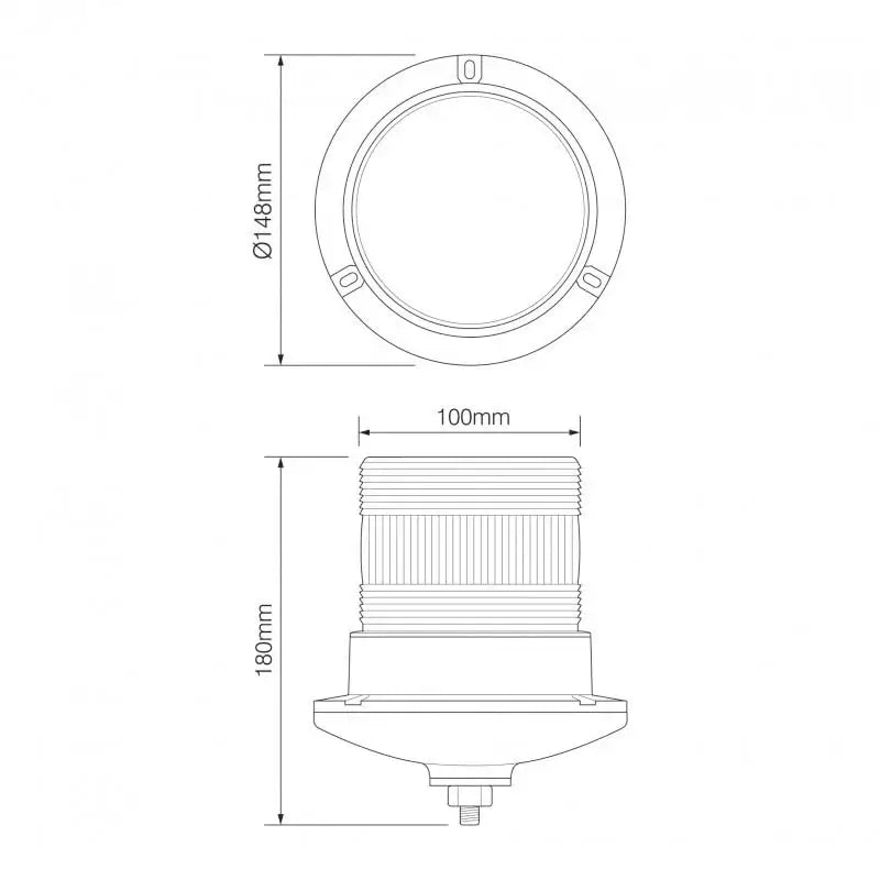 ElectraQuip - Lampeggiante a LED | 10-30v | con base di montaggio PC a bullone singolo