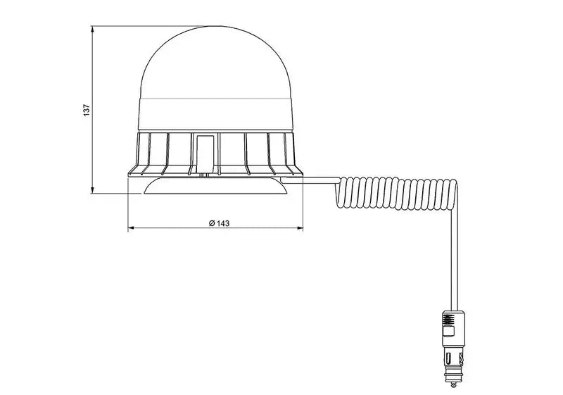 Vignal Group-Faro LED R65 ambra 12/24v montaggio magnetico, doppio flash