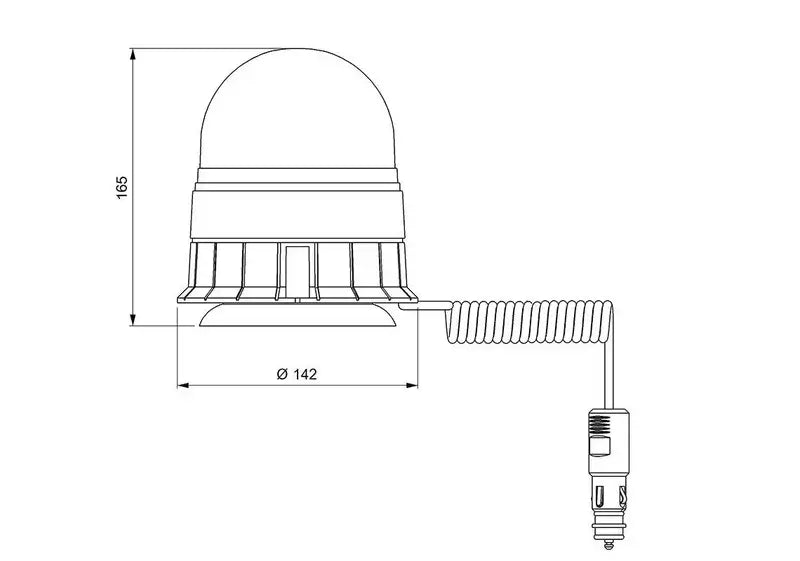 Vignal Group-Faro LED R65 ambra 12/24v montaggio magnetico, rotante
