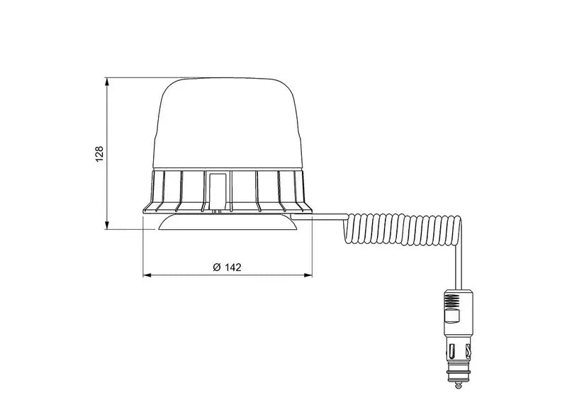 Vignal Group-Faro LED R65 ambra/trasparente 12/24v montaggio magnetico, singolo