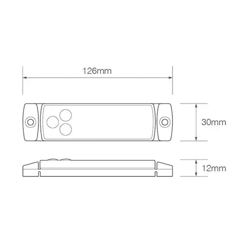 Tralert LED Autolamps - Fanale di segnalazione a LED rossa | 12-24v | 50 cm. di cavo