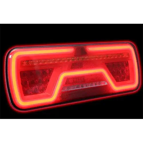 Tralert  - Sinistra | fanale posteriore al neon a LED | Lampeggiante dinamica | 12-24v | Cavo da 200 cm