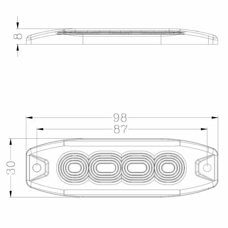 R65 -TRALERT - Torcia LED 4 LED | R65 | slimline | ambra | 10-30v