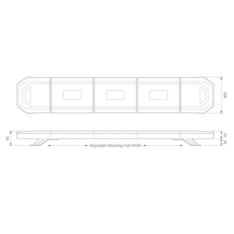 ElectraQuip - Barre luminose a LED | R65| 862 mm | Modulo finale lucido | 10-30v| EQBT862R65A-EO