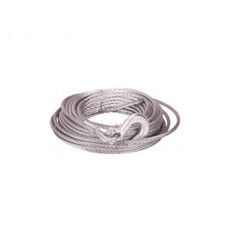 CAVO IN ACCIAIO RUNVA per verricello 6,4mm X 14,5m CON GANCIO (EW4500)
