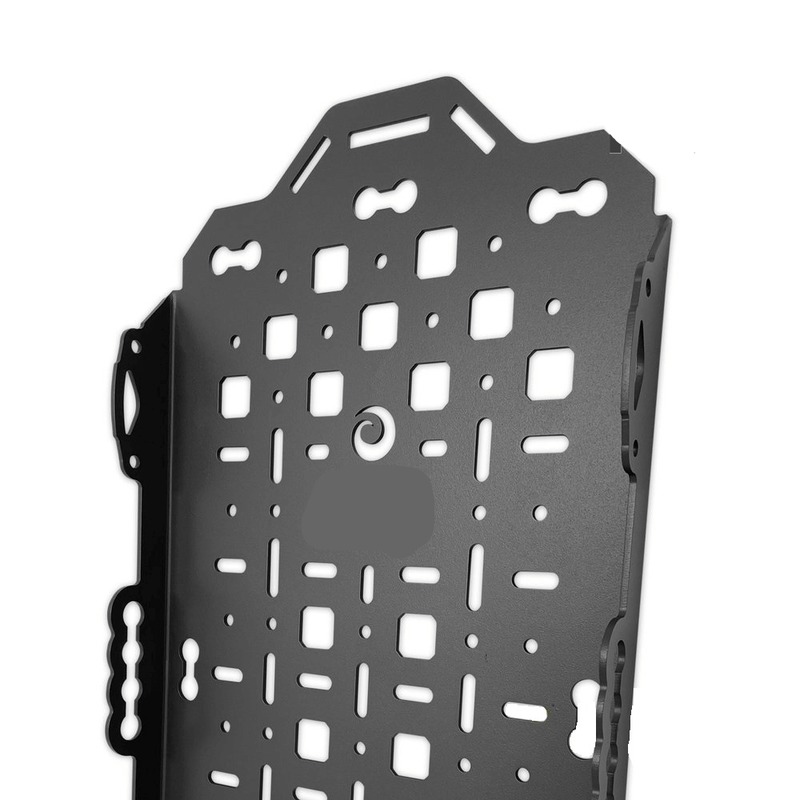 Supporto corto TT per piastre da sabbia in alluminio, design robusto e compatto per veicoli.