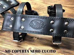PORTA COPERTA PER MOTO CUSTOM in NERO CUCITO 4mm.