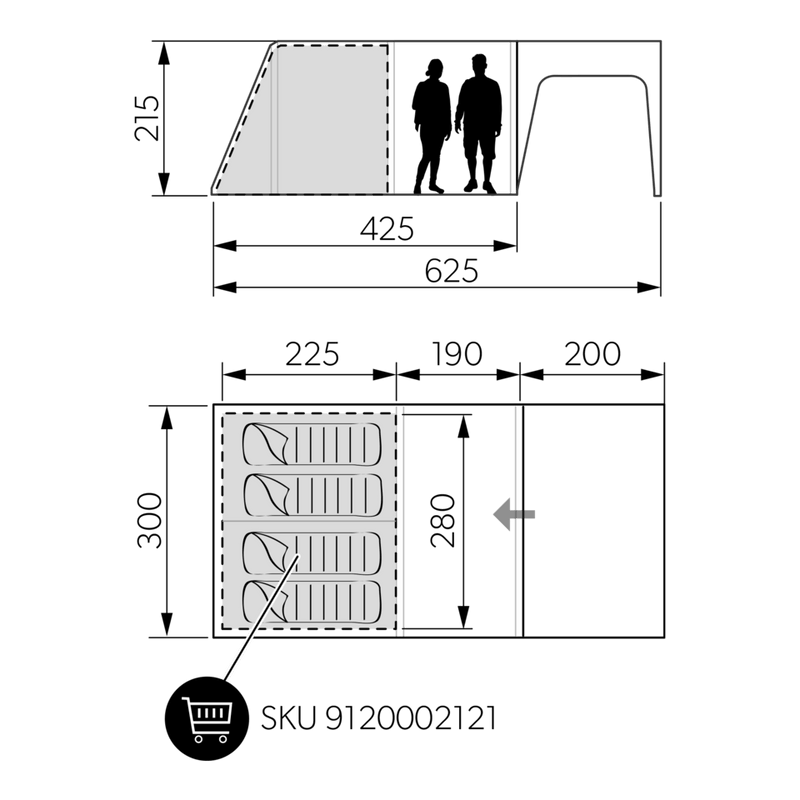 Dometic Santorini FTK 4X8 TC - Tenda gonfiabile