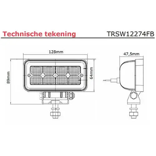 TRALERT - fanale da lavoro a LED | 1136 lumen | 9-36v