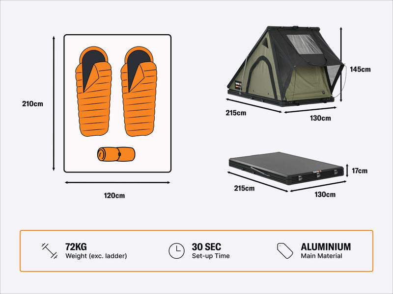 TentBox Cargo 2.0 Tenda da tetto - Sunset - Copertura rigida