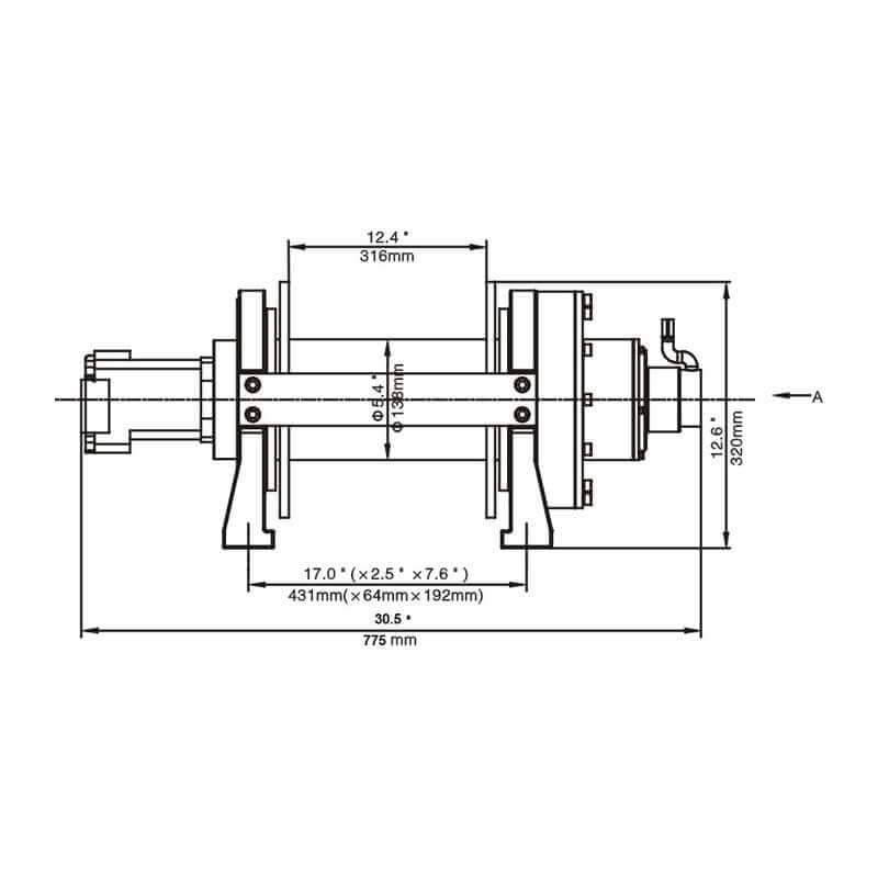 VERRICELLO IDRAULICO RUNVA 20000 lb - 9072 kg - 2 VELOCITÀ