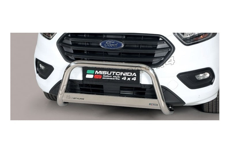 Bull bar Ford Transit Custom / Tourneo Custom SWB/L1 2018–2023 Misutonida EC/MED/436/IX inox lucido
