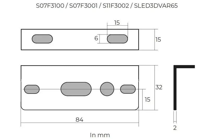 Staffa di montaggio per S07F3001 / S07F3100 S11F3002 /SLED3DVAR65