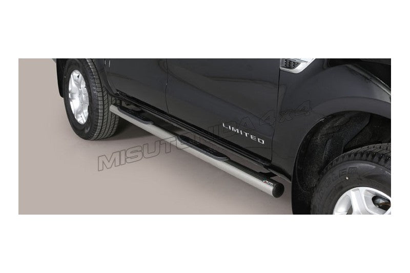 Pedane laterali Ford Ranger Double Cab 2016–2018 Misutonida GP/295/IX inox lucido