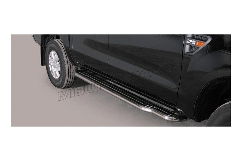 Pedane laterali Ford Ranger Double Cab 2016–2018 Misutonida P/295/IX inox lucido