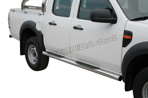 Pedane laterali Ford Ranger Double Cab 2009–2011 Misutonida GP/250/IX inox lucido