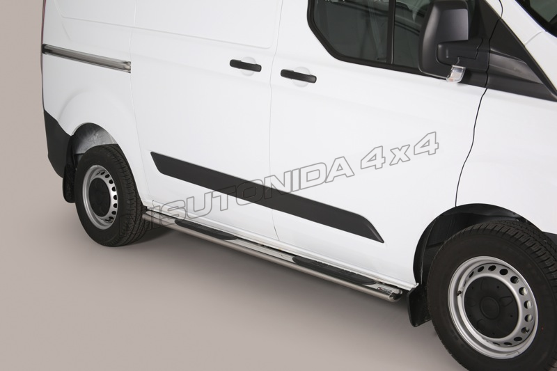 Pedane laterali Ford Transit Custom SWB/L1 2013–2017 Misutonida GPO/339/IX inox lucido