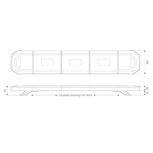 ElectraQuip - Barre luminose a LED | R65| 1103 mm | Modulo finale lucido | 10-30v|
