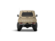 Hard top RSI SmartCap EVO LC Commercial per Toyota Land Cruiser 79 Double Cab, vista posteriore 3/4 su sfondo bianco