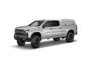 Hard top RSI SmartCap EVOc Commercial per Chevrolet Silverado / GMC Sierra 1500 2019+ Short Bed 5,8', vista anteriore 3/4 su sfondo bianco