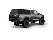 Hard top RSI SmartCap EVOd Defender per Isuzu D-Max 2019+ Extended Cab, vista posteriore 3/4 lato destro su sfondo bianco