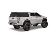 Hard top RSI SmartCap EVOd Defender per Isuzu D-Max 2020+ Double Cab, vista posteriore 3/4 lato destro su sfondo bianco