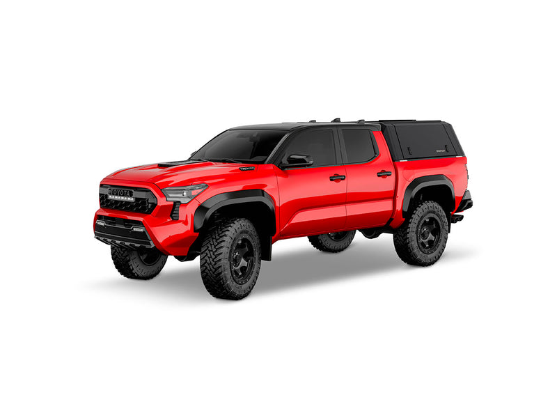 Hard top RSI SmartCap EVOd Defender per Toyota Tacoma 2024+ Short Bed 5', vista anteriore 3/4 su sfondo bianco