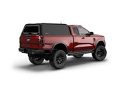 Hard top RSI SmartCap EVOh Hatchback per Ford Ranger 2023+ Extra Cab, vista posteriore 3/4 lato destro su sfondo bianco