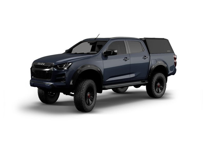 Hard top RSI SmartCap EVOh Hatchback per Isuzu D-Max 2020+ Double Cab, vista anteriore 3/4 su sfondo bianco