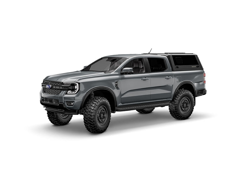 Hard top RSI SmartCap EVOs Sport per Ford Ranger 2023+ Extra Cab, vista anteriore 3/4 su sfondo bianco