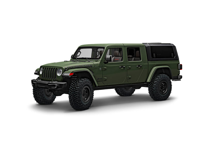 Hard top RSI SmartCap EVOs Sport per Jeep Gladiator 2019+, vista anteriore 3/4 su sfondo bianco