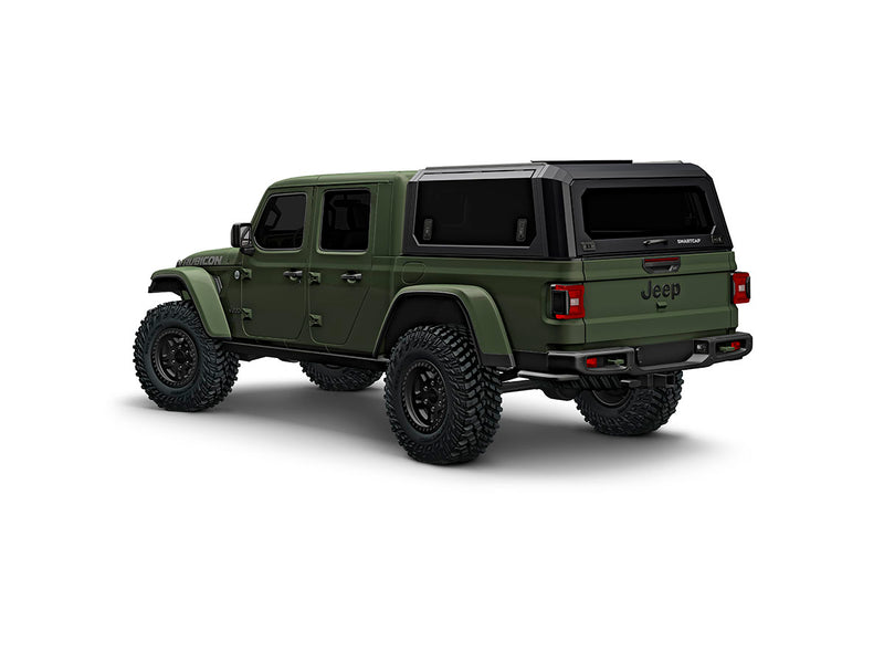 Hard top RSI SmartCap EVOs Sport per Jeep Gladiator 2019+, vista posteriore 3/4 su sfondo bianco
