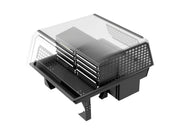 RSI SmartCap Field Pro Matte Black per pick-up mid-size: schema della struttura interna con cassetti e piano di lavoro