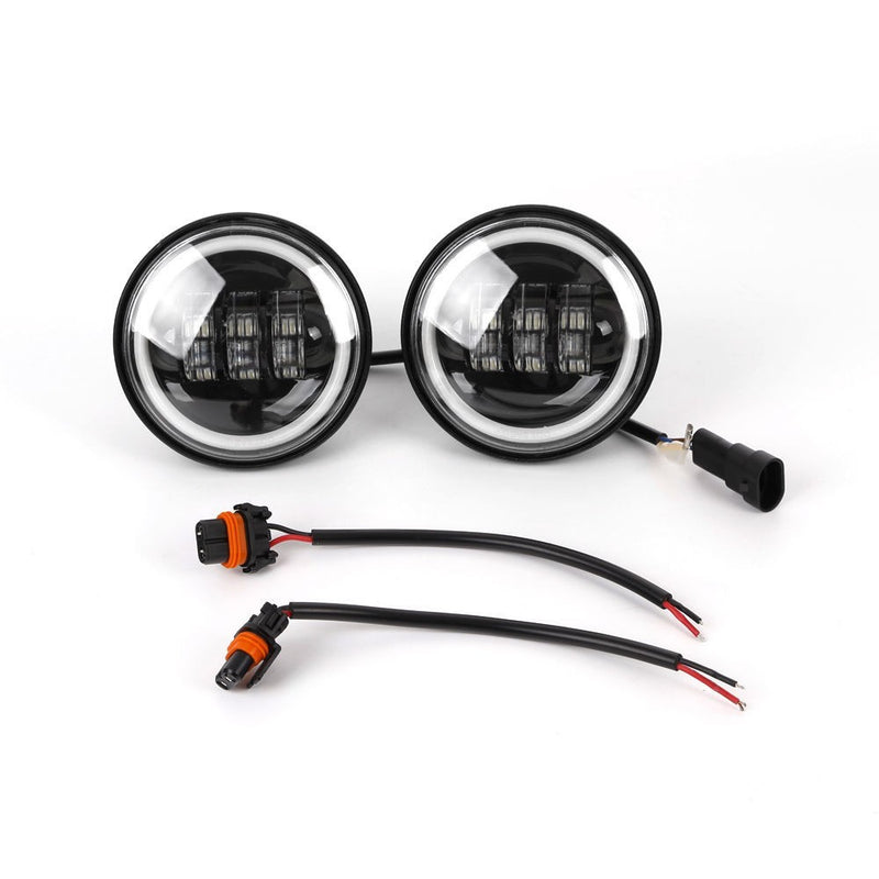 SET FARETTI A LED ANTERIORI MOTO PER NEBBIA HARLEY DAVIDSON 4.5' CON HALO - 30W