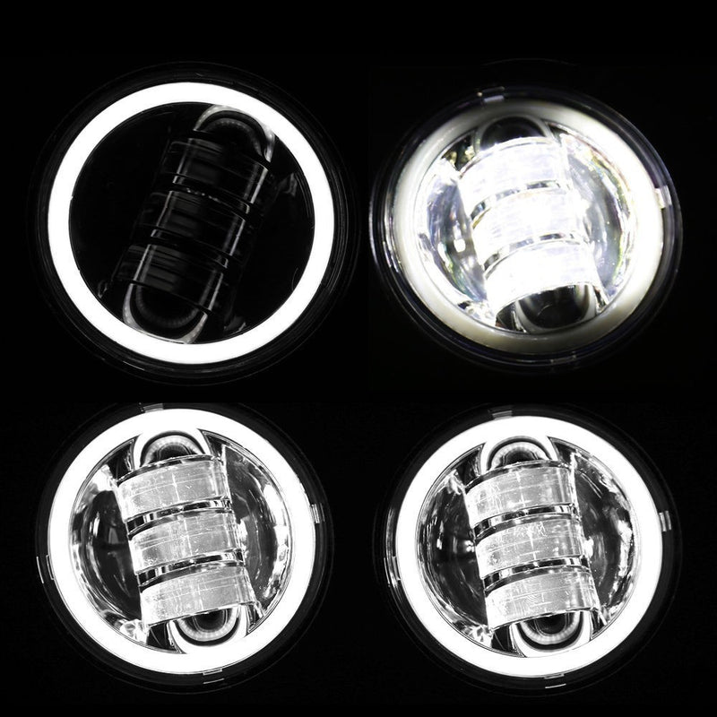 SET FARETTI A LED ANTERIORI MOTO PER NEBBIA HARLEY DAVIDSON 4.5' CON HALO - 30W