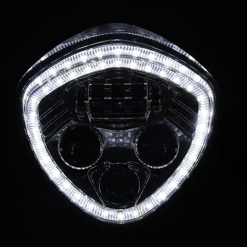 NUOVO DESIGN FARO A LED ANTERIORE  POLARIS VICTORY MOTO CON ANGEL EYE - VEGAS