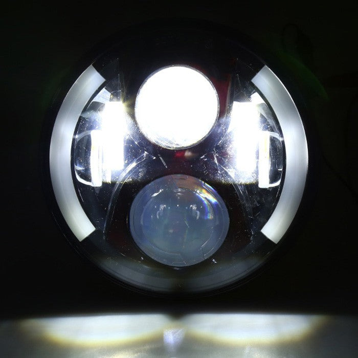 FARO A LED ANTERIORE PER MOTO/AUTO  (abbagliante e anabbagliante - 7 pollici) e posizione