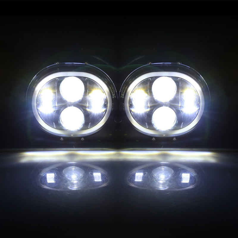 FARO LED ANTERIORE MOTO -  ROAD GLIDE - HARLEY DAVIDSON - Cromato -
