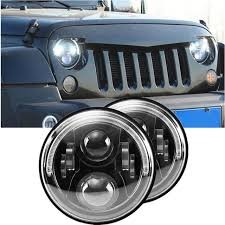 FARO A LED ANTERIORE 7" CON  MEZZA HALO - 60W - CROMATO