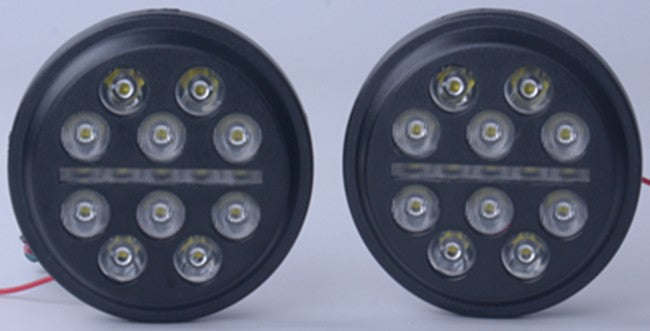 SET FARETTI LED ANTERIORE DISCOBULO 20W CON POSIZIONE DRL ,- NERO -
