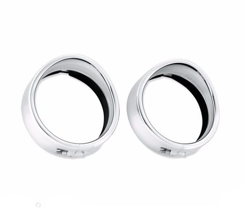 SET PALPEBRE 4,5 POLLICI PER FARO LED - MOTO - CROMATE -