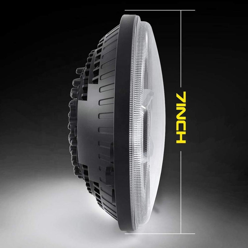 FARO LED "HENRY" 7 POLLICI OTTICA RIFLETTENTE DRL E HALO