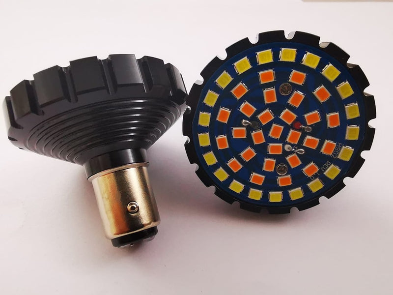 INSERTO A DISCO FRECCE A LED 2" HD AMBRA  CON HALO BIANCA
