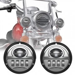 SET FARETTI LED  AUSILIARI FENDINEBBIA SFONDO CROMATO - 4,5"